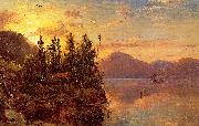 Regis-Francois Gignoux  Lake George at Sunset 1862 painting